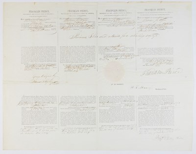 Lot 331 - Four language ship's papers signed by Franklin Pierce as President