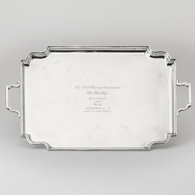 Lot 150 - Horse Racing Interest: George V Sterling Silver Two-handled Trophy Tray