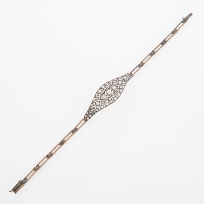 Lot 133 - Gold, Silver and Diamond Bracelet
