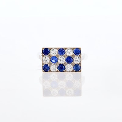 Lot 1126 - White Gold, Diamond and Sapphire Ring