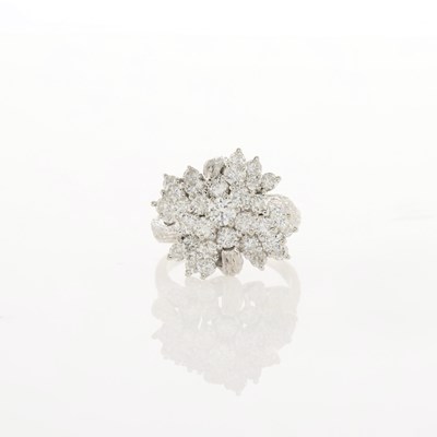 Lot 171 - White Gold and Diamond Cluster Ring