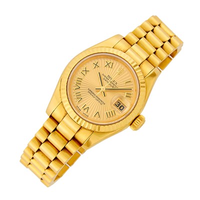 Lot 1110 - Rolex Gold 'Datejust' Wristwatch, Ref. 179178