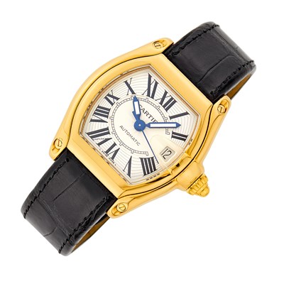 Lot 1033 - Cartier Gold 'Roadster' Wristwatch, Ref. W62018YS