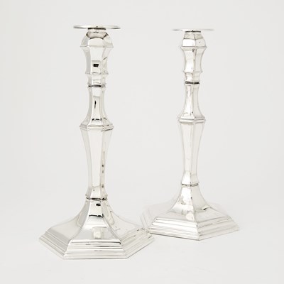 Lot 189 - Pair of American Silver Plated Candlesticks