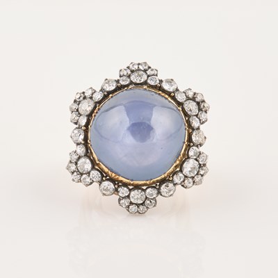 Lot 101 - Diamond and Stone Ring, 48 diamonds about 3.00 cts., 18K and Silver 14 dwt. all