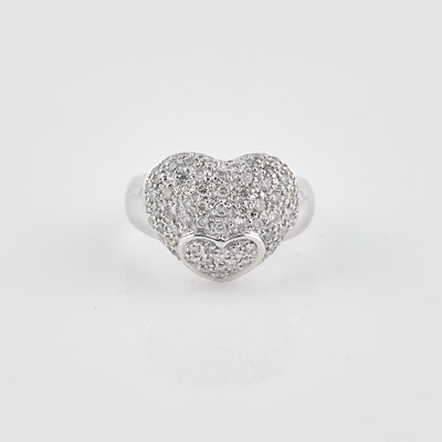 Lot 240 - Diamond Ring, 74 diamonds about 1.00 ct., 18K 6 dwt.