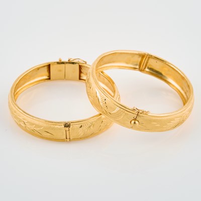 Lot 274 - Two Gold Rigid Bracelets, 22K 25 dwt.