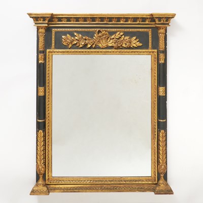 Lot 649 - Italian Neoclassical Style Parcel Gilt and Painted Wall Mirror