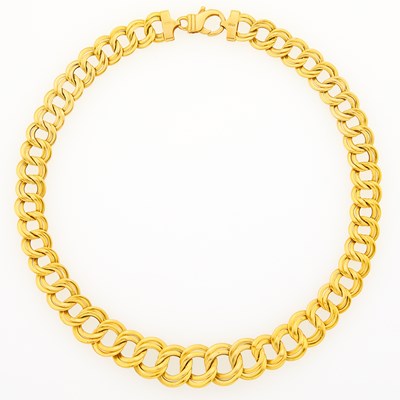 Lot 249 - Gold Double Curb Link Necklace