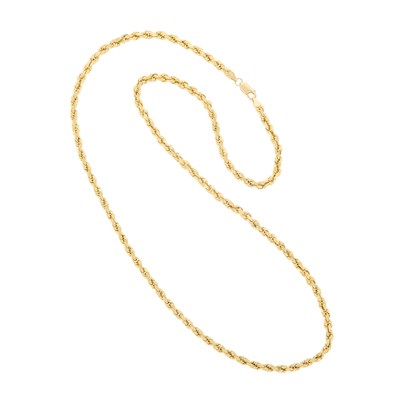 Lot 64 - Long Gold Rope-Twist Chain Necklace