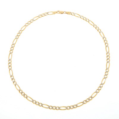Lot 150 - Two-Color Gold Figaro Link Necklace