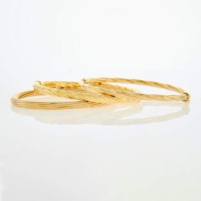 Lot 46 - Three Gold Bangle Bracelets