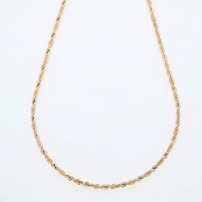 Lot 188 - Tiffany & Co. Sterling Silver and Gold Rope-Twist Necklace