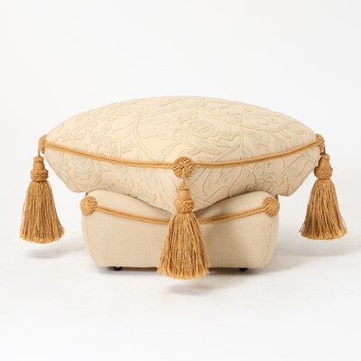 Lot 652 - Upholstered Ottoman with Tassels