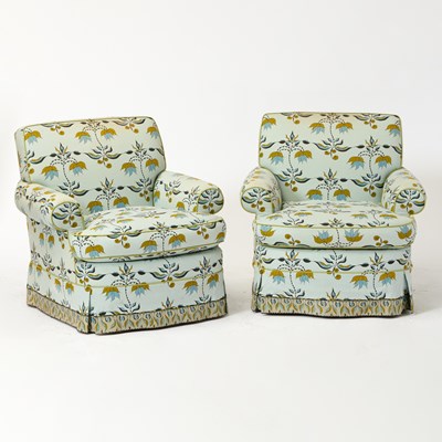 Lot 612 - Pair of Upholstered Club Chairs