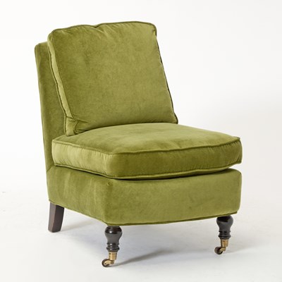 Lot 507 - Green Velvet Upholstered Slipper Chair