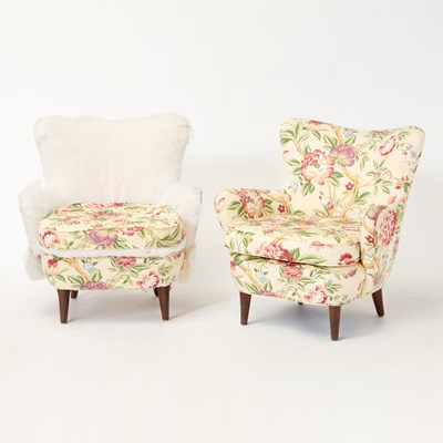 Lot 576 - Pair of Upholstered Mahogany Armchairs