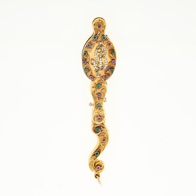 Lot 158 - Gold, Gem-Set and Diamond Lorgnette