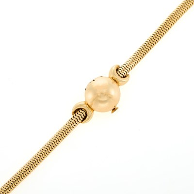 Lot 90 - Gold Snake Link Bracelet-Watch