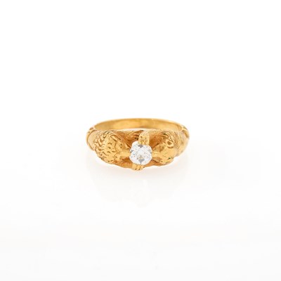 Lot 55 - Gold and Diamond Lion Ring