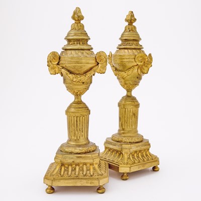 Lot 355 - Pair of Louis XVI Gilt-Bronze Candlesticks and Covers