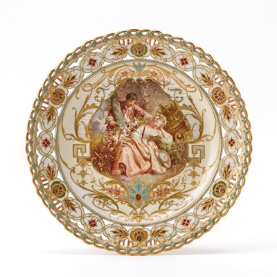 Lot 582 - Berlin K.P.M. Reticulated Porcelain Cabinet Plate