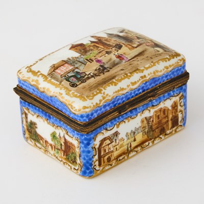Lot 581 - Continental Gilt-Metal Mounted Porcelain Snuff Box