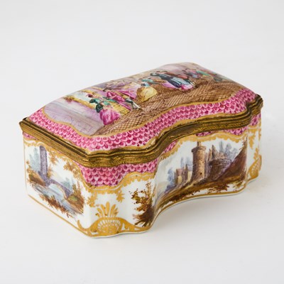 Lot 583 - Continental Gilt-Metal Mounted Porcelain Box