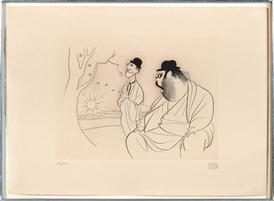 Lot 565 - Hirschfeld offers Mostel and Meredith in Samuel Beckett's Waiting for Godot