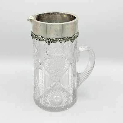 Lot 1233 - Dominick & Haff Sterling Silver Mounted Cut Glass Pitcher