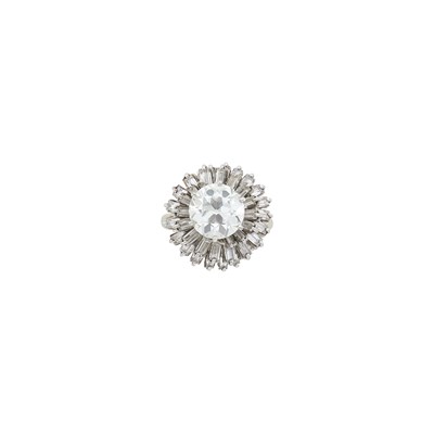 Lot 1042 - Platinum, White Gold and Diamond Ring