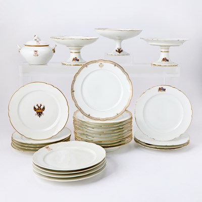 Lot 723 - Group of Four French Porcelain Part Dinner Services