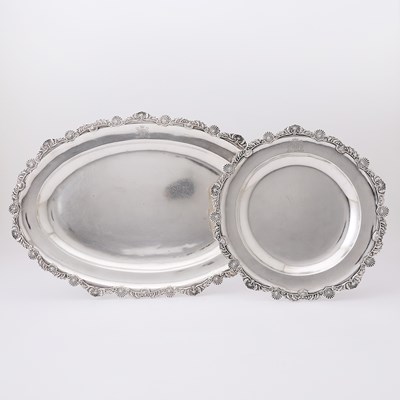 Lot 155 - Continental Silver Platter and Charger