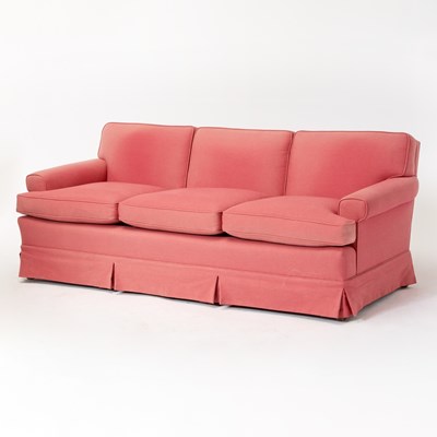 Lot 547 - Pink Upholstered Three-Seat Sofa