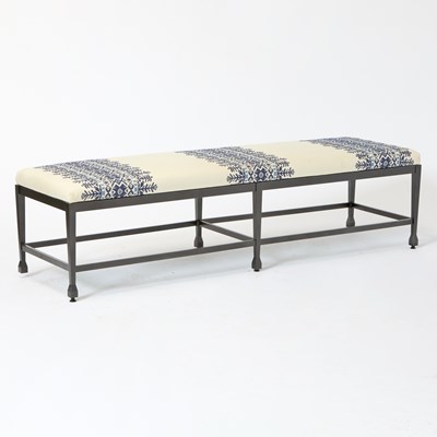 Lot 602 - Metal and Upholstered Bench