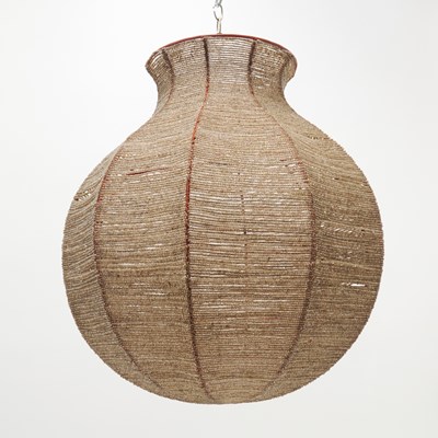 Lot 554 - Modern Beaded Metal Hanging Light Fixture
