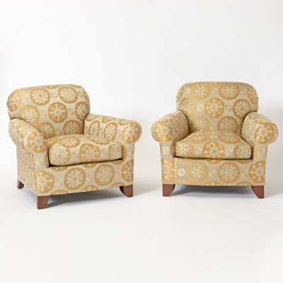 Lot 501 - Pair of Upholstered Club Chairs