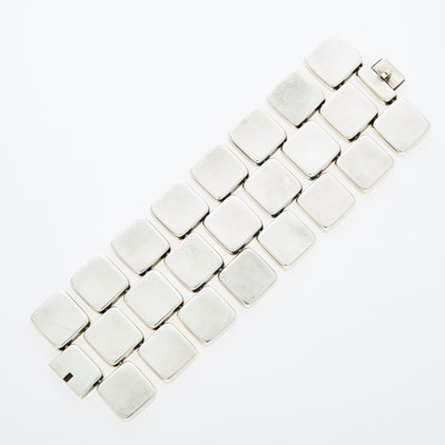 Lot 189 - George Jensen Wide Sterling Silver Link Bracelet
