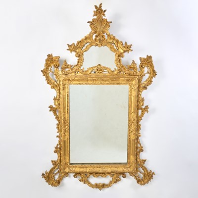 Lot 242 - Italian Rococo Style Giltwood Mirror