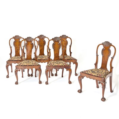 Lot 525 - Set of Six George II Style Mahogany Dining Chairs