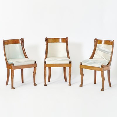 Lot 363 - Set of Three Empire Mahogany Side Chairs