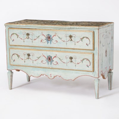 Lot 292 - Italian Neoclassical Painted Wood Chest of Drawers