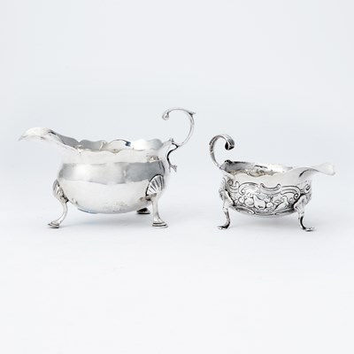 Lot 100 - George II Sterling Silver Cream Boat and George III Sterling Silver Sauceboat