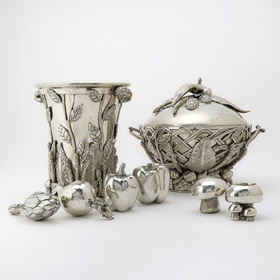 Lot 3074 - Group of Richard Cipolla for Neiman Marcus Pewter Table Articles