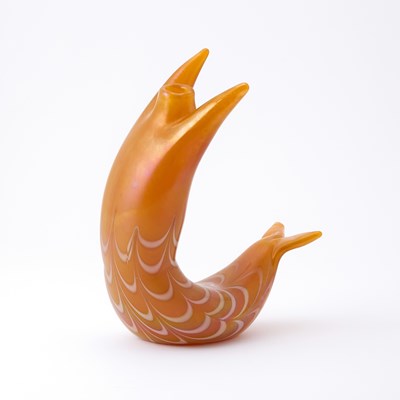 Lot 220 - Venini Style Blown and Iridescent Glass Sirena "A Rete" Vase