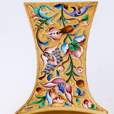 Lot 82 - Russian Silver-Gilt and Cloisonné Enamel Large Kovsh