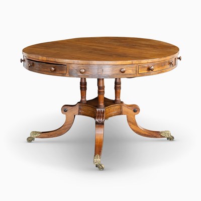 Lot 1042 - Regency Inlaid Rosewood Drum Table