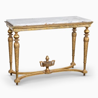 Lot 1051 - North Italian Gilt-Decorated Marble Top Side Table
