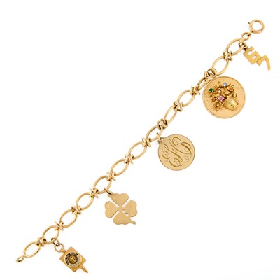 Lot 207 - Gold and Low Karat Gold Charm Bracelet