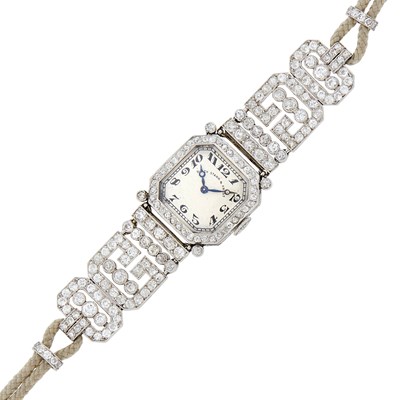 Lot 143 - Black, Starr & Frost Platinum and Diamond Wristwatch